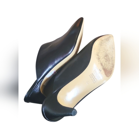Napoleoni Black Leather Women's Made in Italy Pointed Toes Mules Sz 38 - Picture 5 of 8